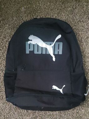 Puma Black Backpack with White Logo